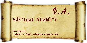 Völgyi Aladár névjegykártya